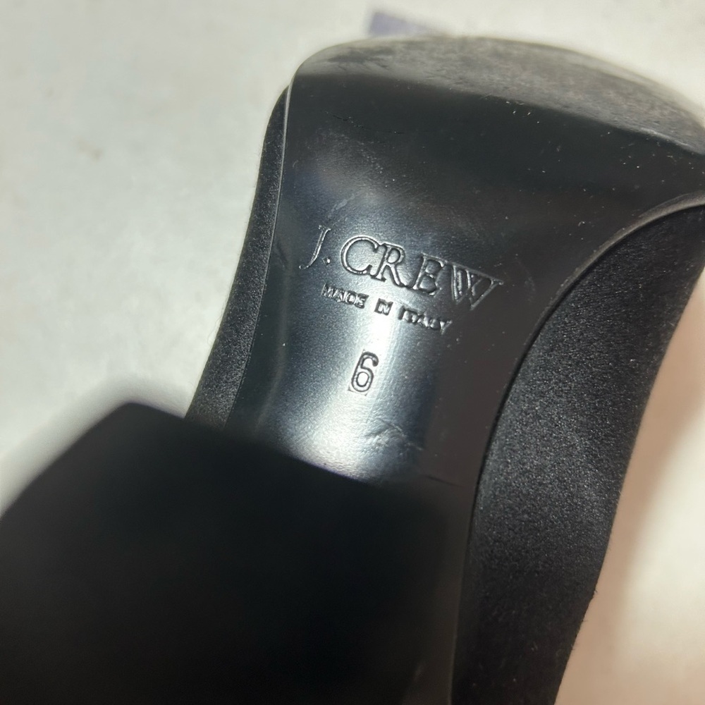 J. Crew Women’s Black Heel With Silver Glitter Heels Size 6 - Picture 8 of 8